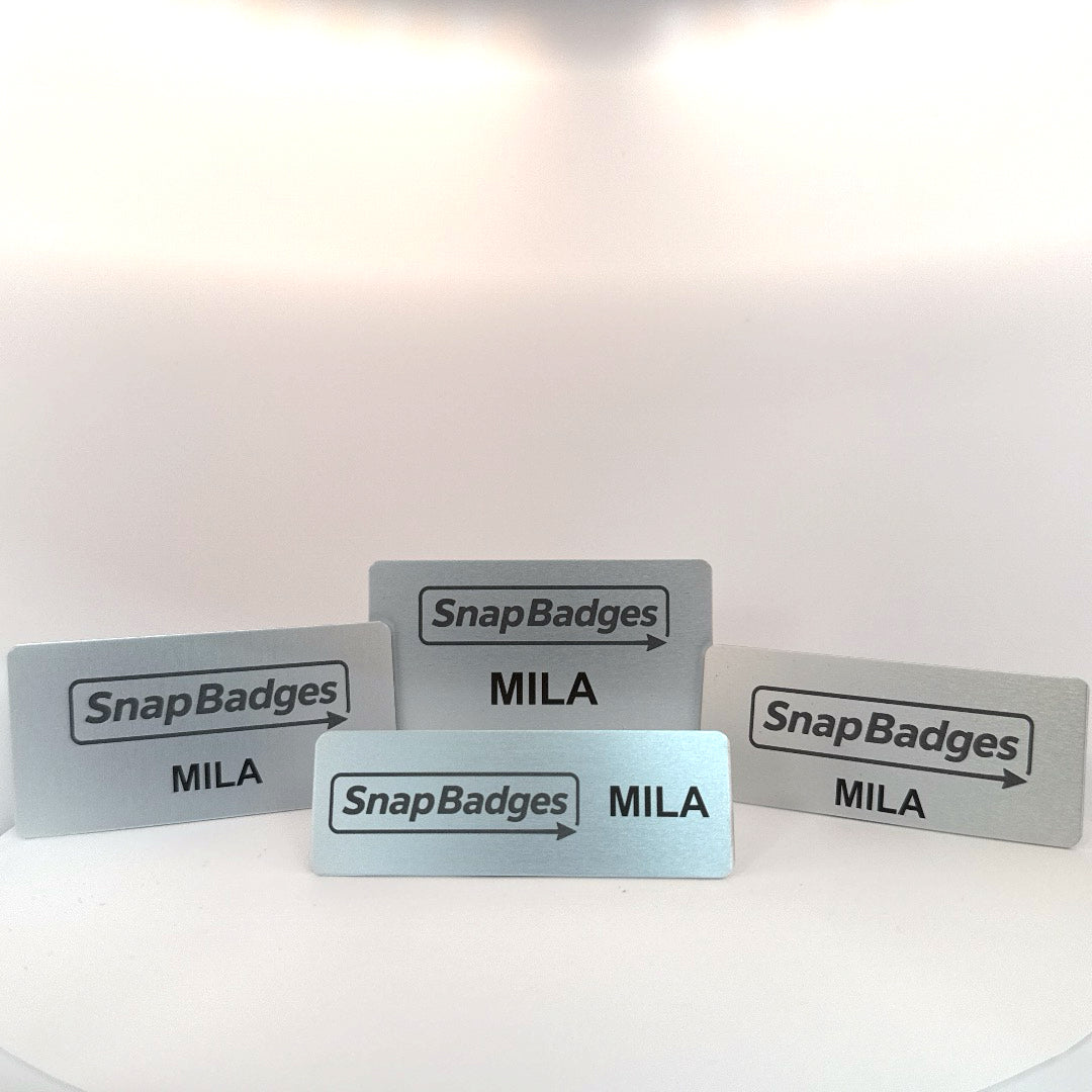 Laser Engraved Brushed Aluminum Name Badge