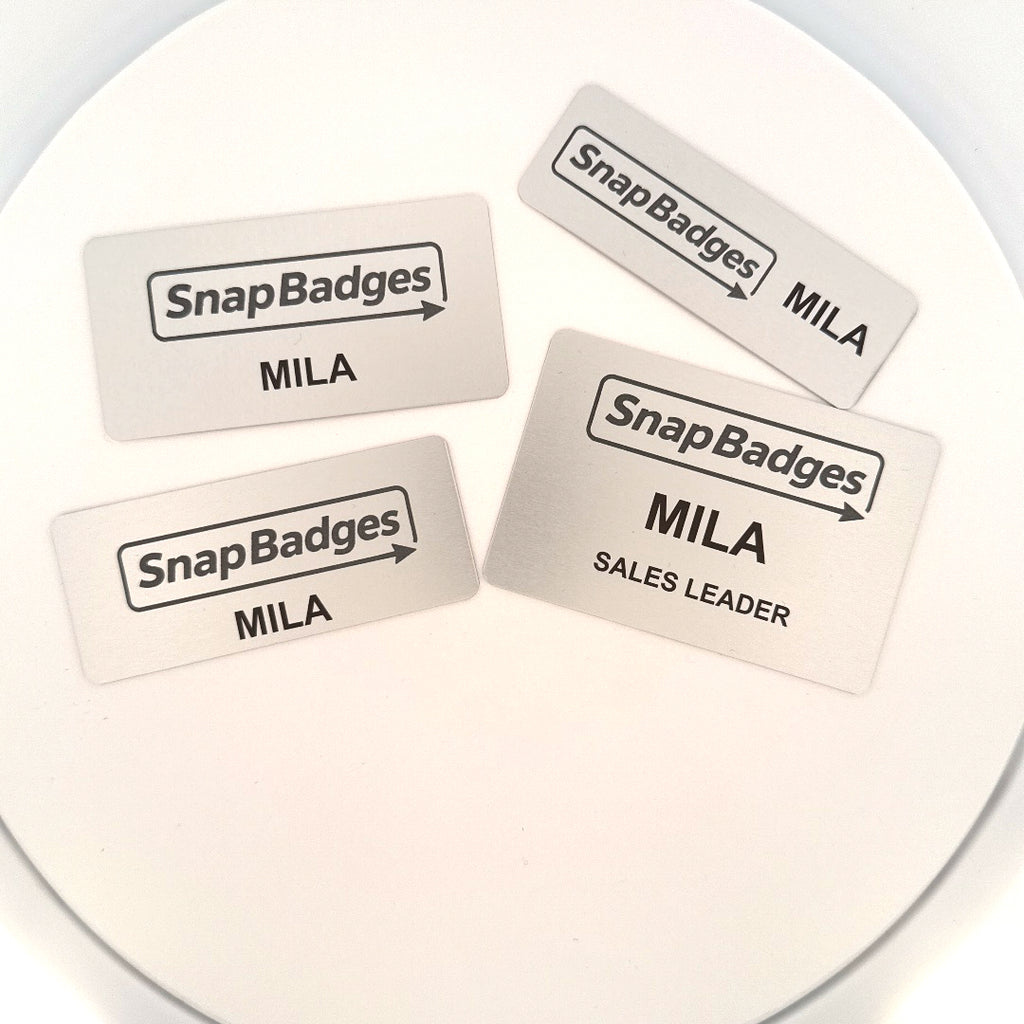 Laser Engraved Brushed Aluminum Name Badge