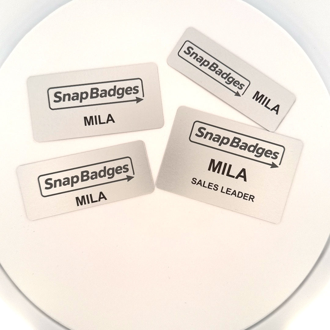 Laser Engraved Brushed Aluminum Name Badge