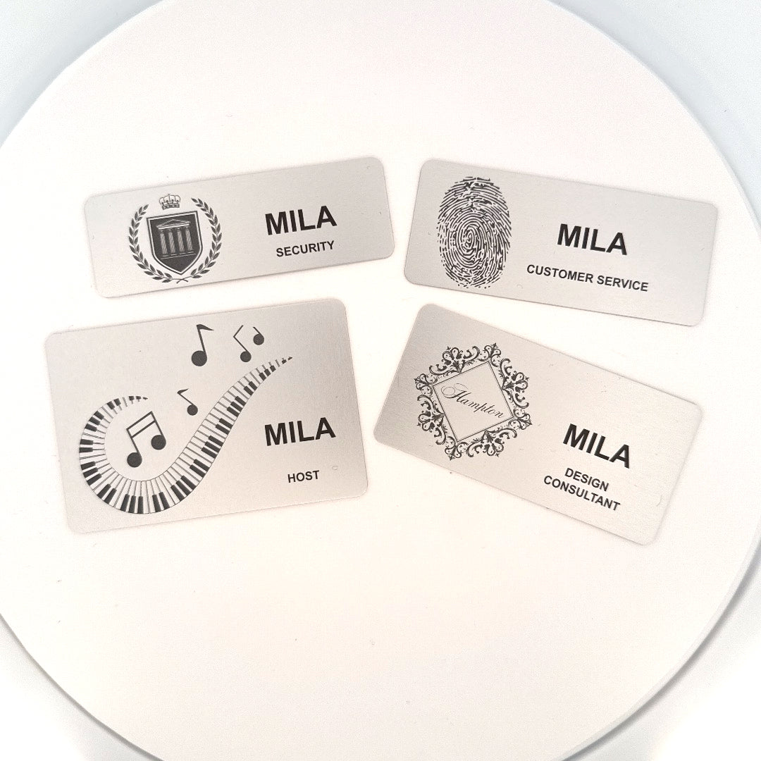 Laser Engraved Brushed Aluminum Name Badge