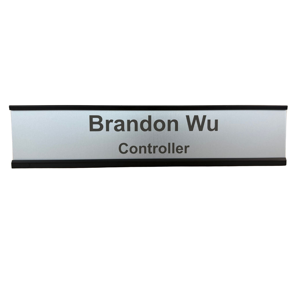 Desk Nameplate, Aluminum Insert with Holder