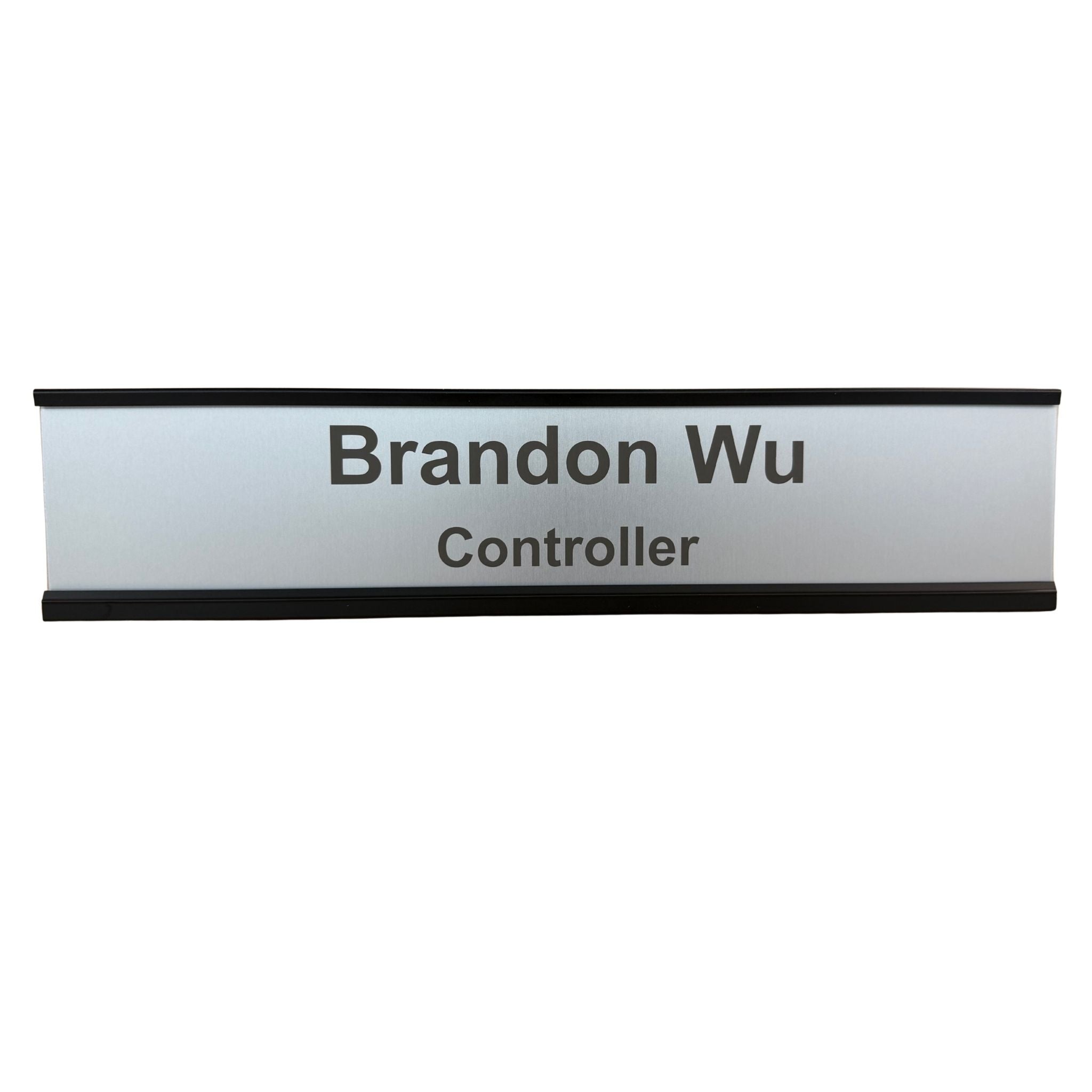 Desk Nameplate, Aluminum Insert with Holder