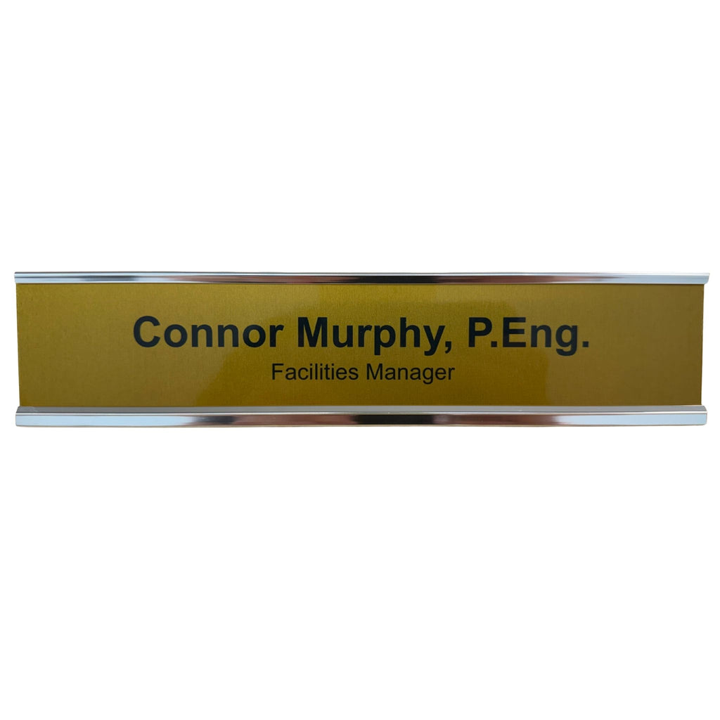 Desk Nameplate, Aluminum Insert with Holder