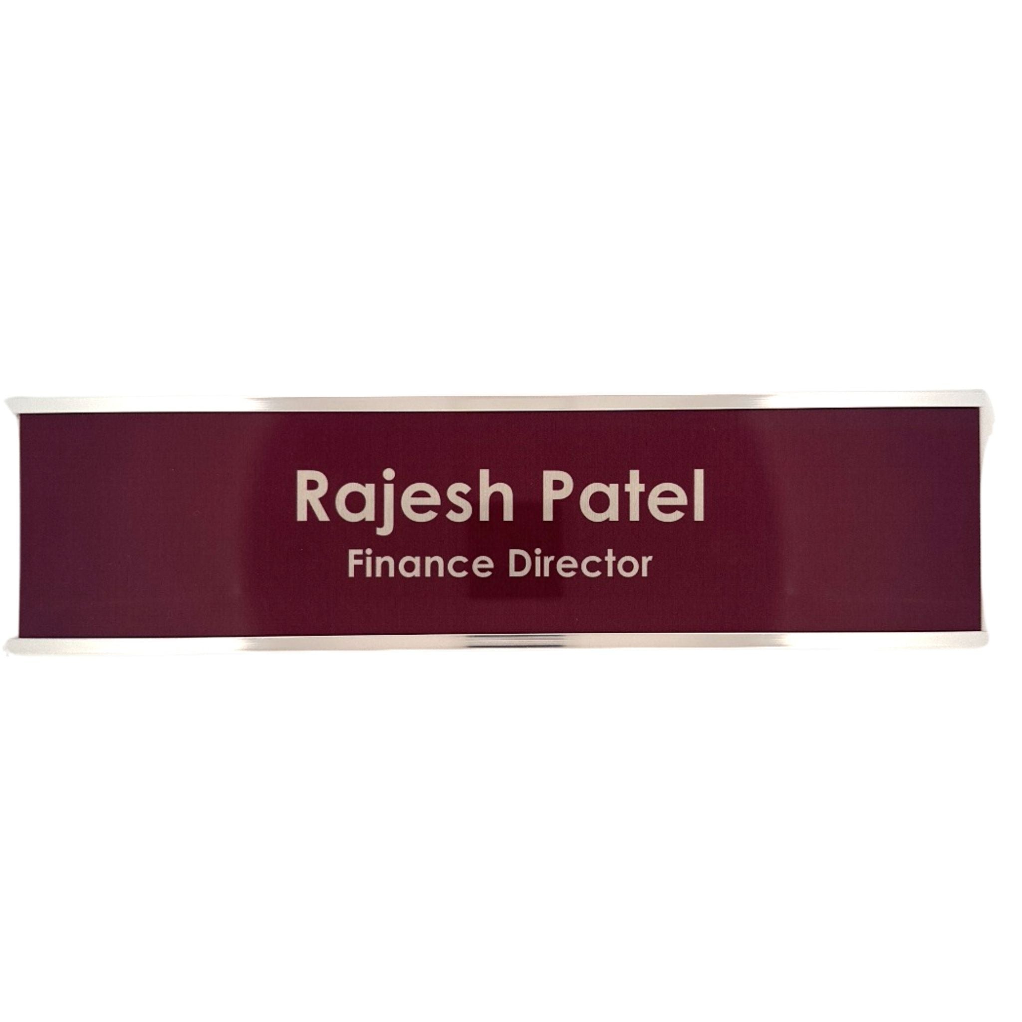 Door Name Plate, Aluminum Insert with Holder
