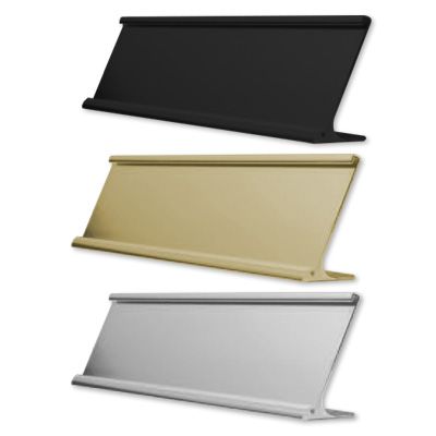 Desk Nameplate, Aluminum Insert with Holder